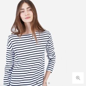 Everlane Heavyweight Tee, navy and white stripe